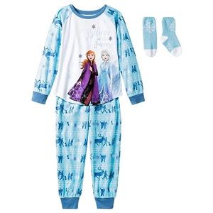 Frozen Anna & Elsa Flannel Pajama and Socks Set